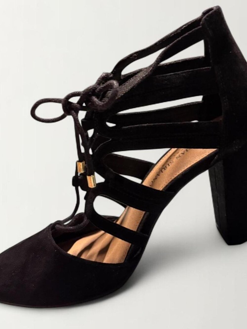Black closed-toe gothic cutout high heel - Size 7.5